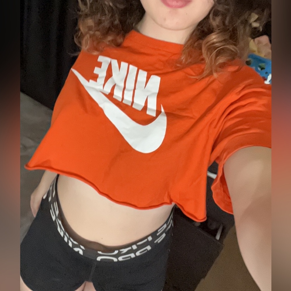 Orange Nike crop top